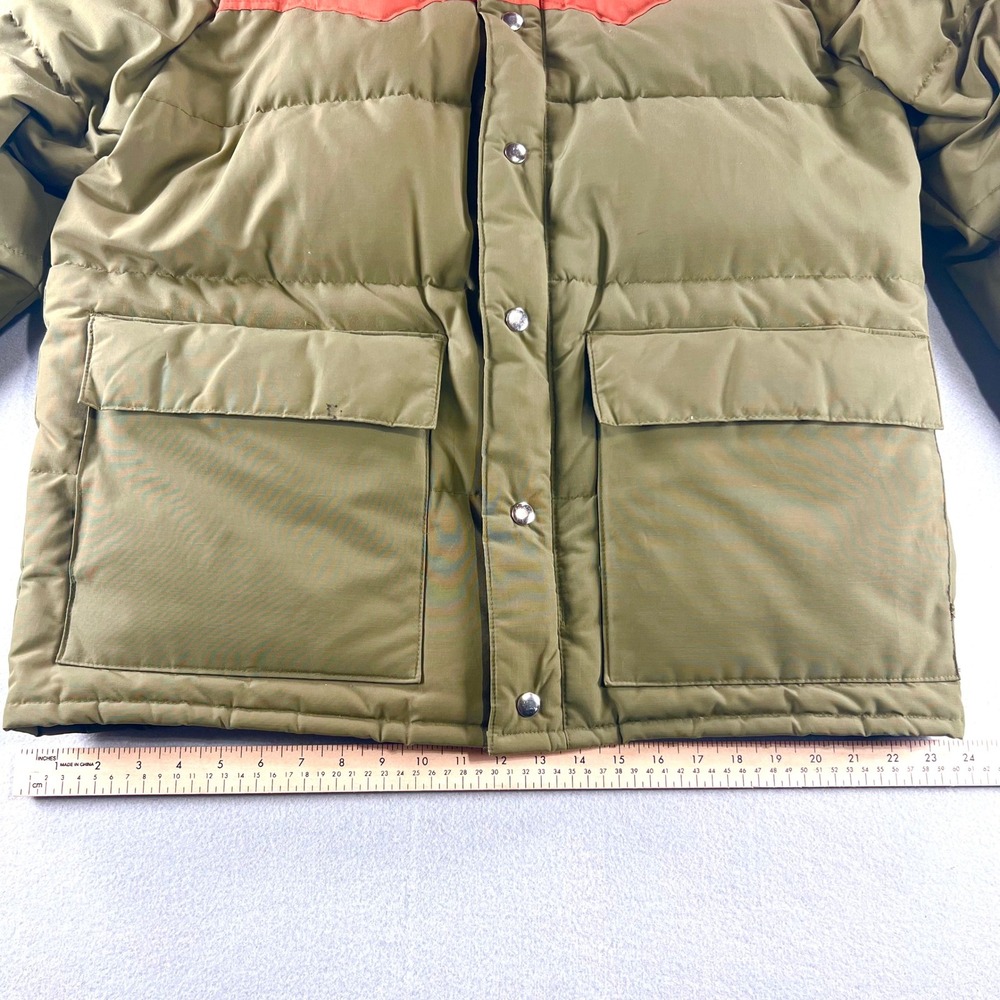 Camel Down Puffer Jacket Men L Green Orange Vintage Gorpcore - Picture 12 of 13